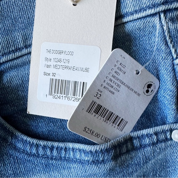 MOTHER The Dodger Flood Wide Leg Jeans in Mediterranean Muse | 32 NWT - Picture 10 of 12